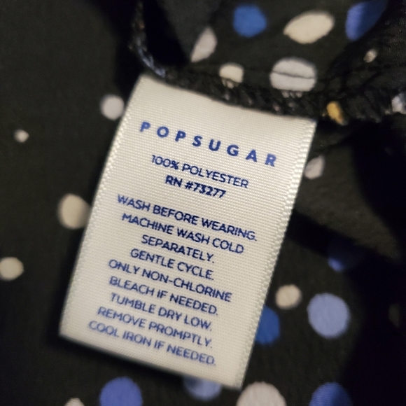 PopSugar Black Polka Dot Blouse Size XL, Business Casual - Picture 7 of 9